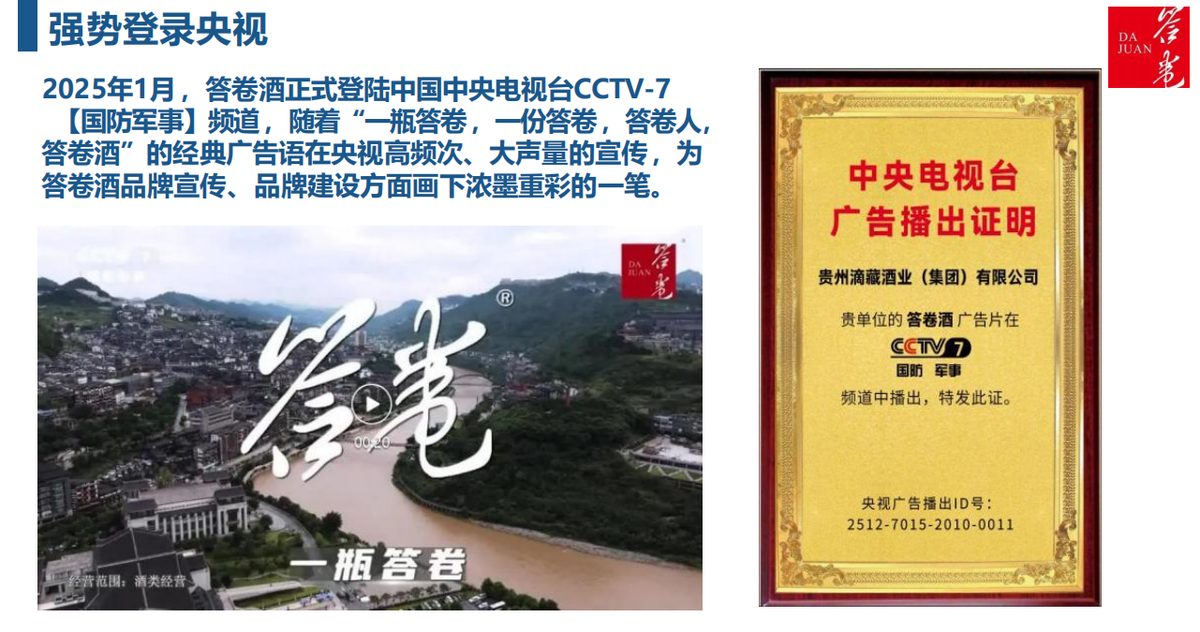 答卷酒央视广告